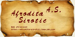 Afrodita Sirotić vizit kartica